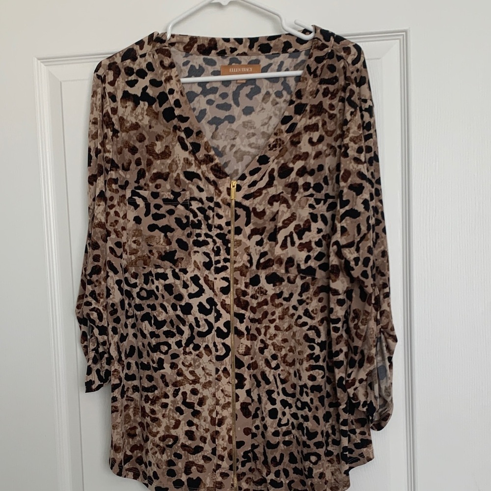 Ellen Tracy Leopard Top
